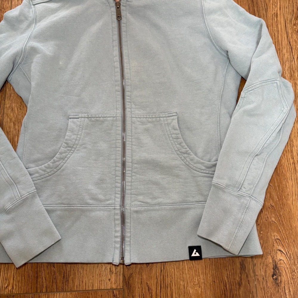 American Giant Full Zip‎ Hoodie USA Made Sweatshirt Light Blue Womens M Cotton - Picture 2 of 12